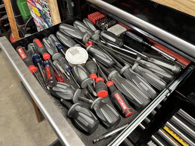 Kyle's screwdriver drawer budget tools cheap affordable DIY garage