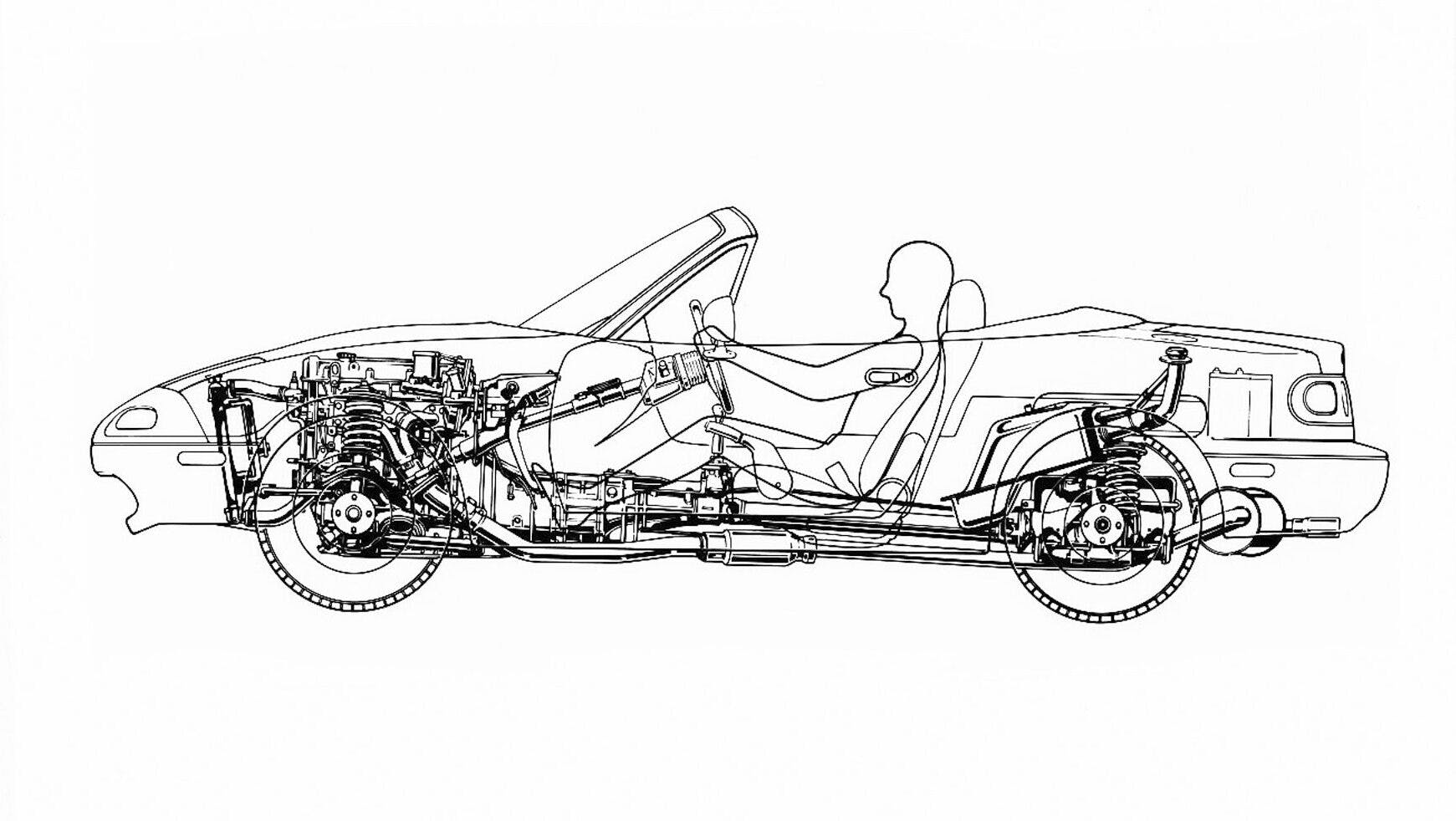 Mazda miata design sketch side