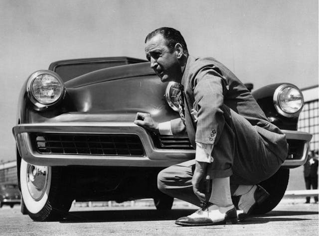 Preston Tucker Kneeling Black White