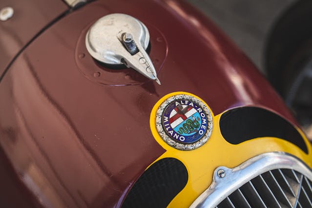 Prewar Alfa Romeo hood detail fuel cap