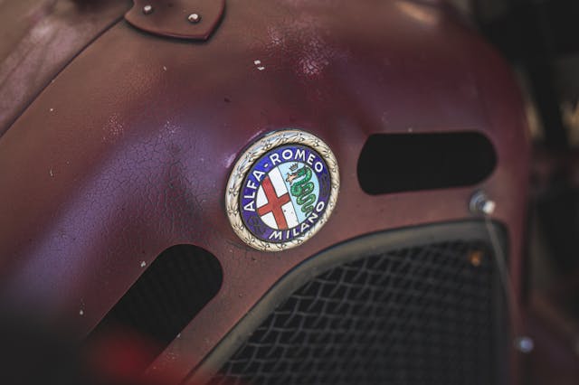 Prewar Alfa Romeo hood emblem detail