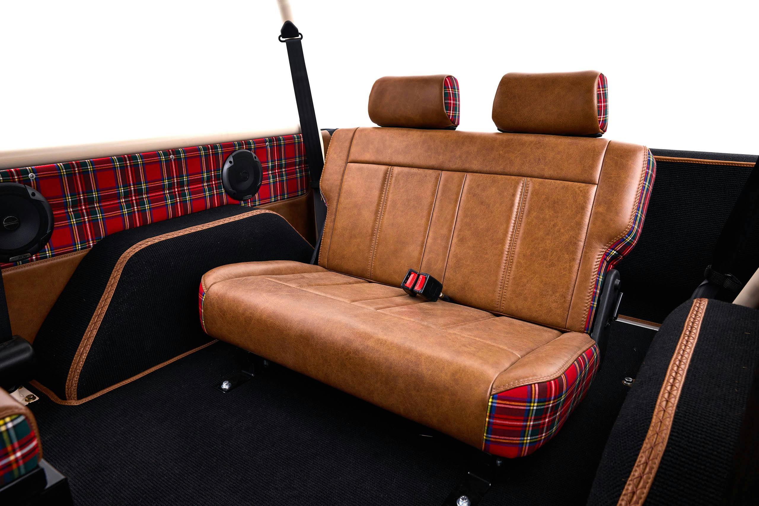 1973 Ford Bronco restomod Charles Schwab Challenge interior back seats