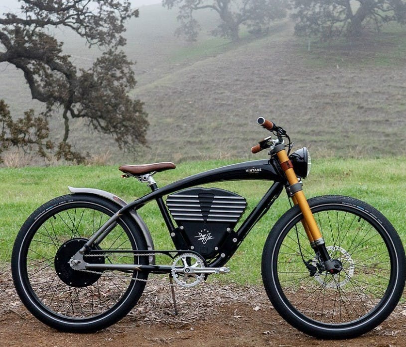 Profile shot of a Vintage Electric bike.