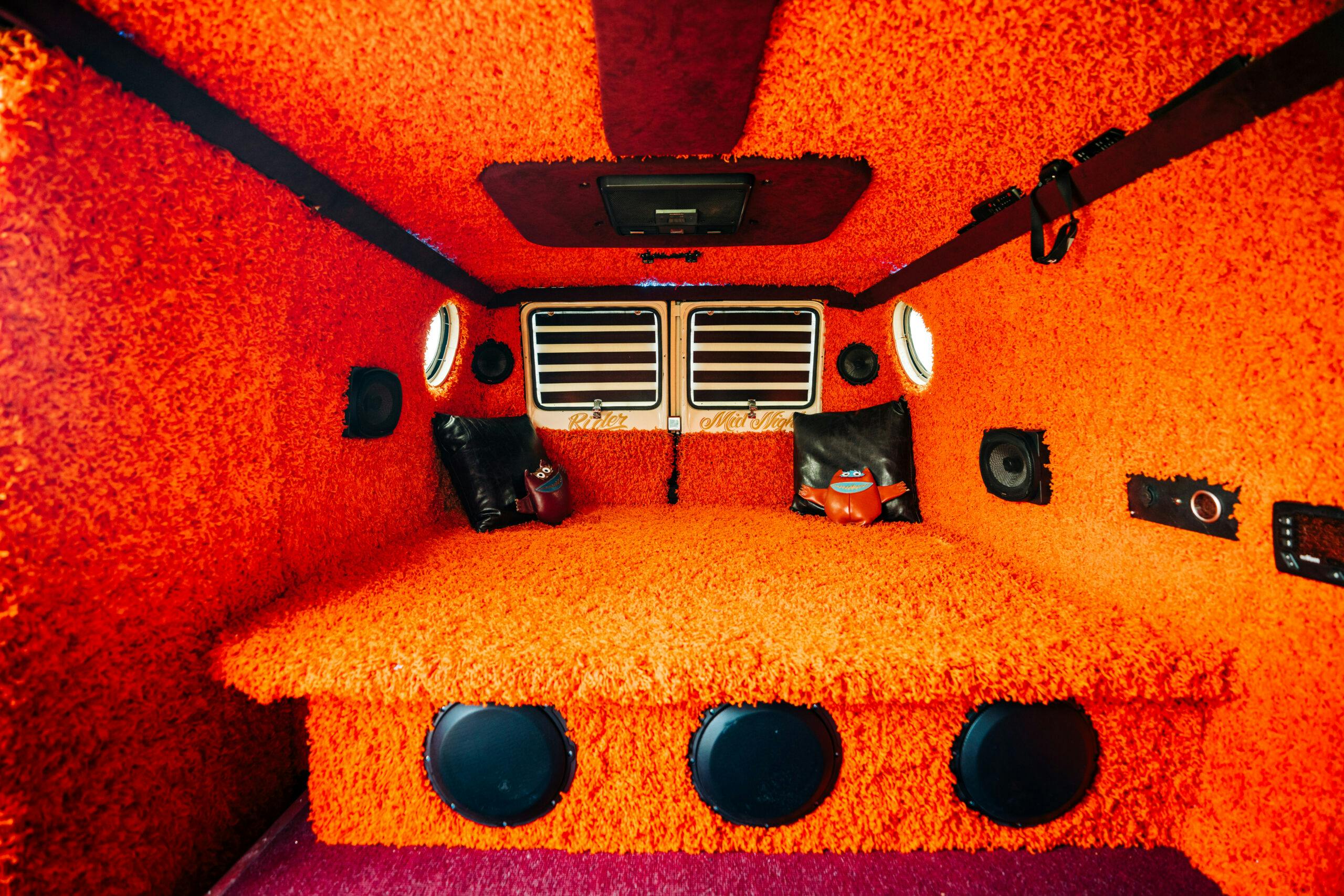 1977 Tradesman Custom Van interior rear bed platform