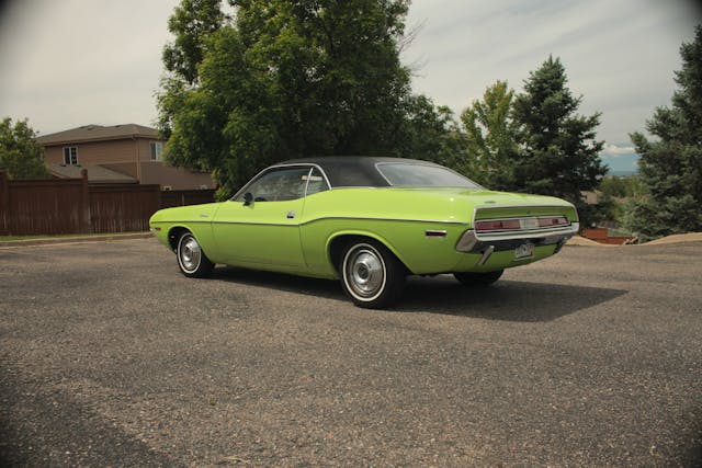 1970 Dodge Challenger high impact sublime rear three quarter