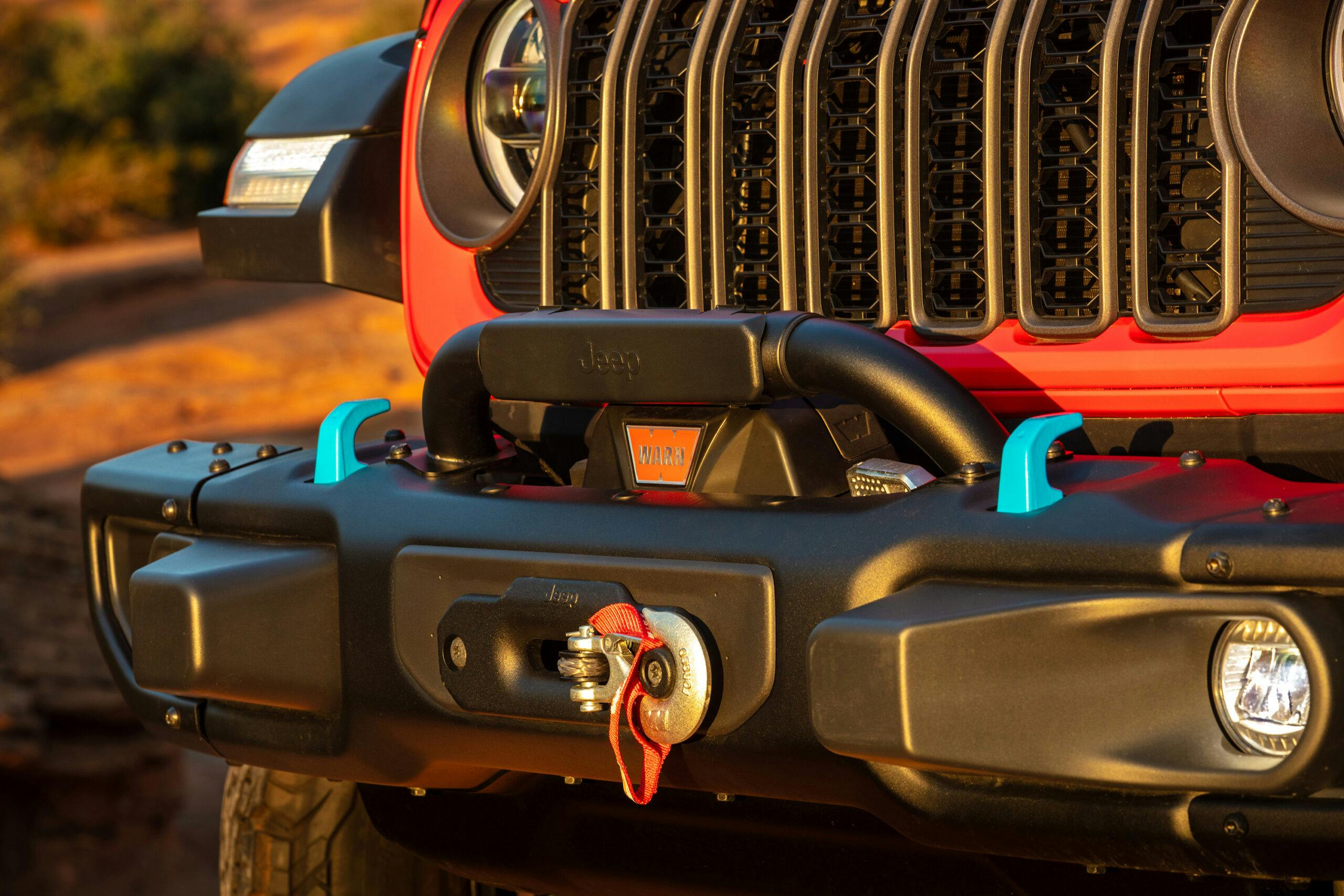 2024 Jeep Wrangler Rubicon 4xe exterior integrated winch detail