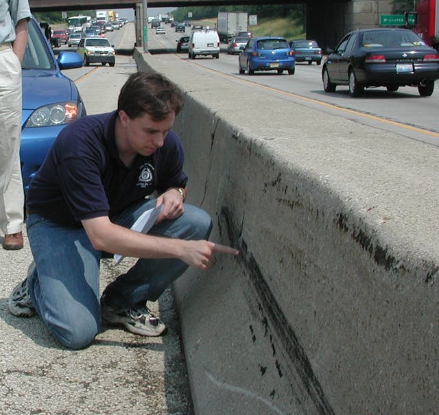 Sampling paint on I-94 near Chicago