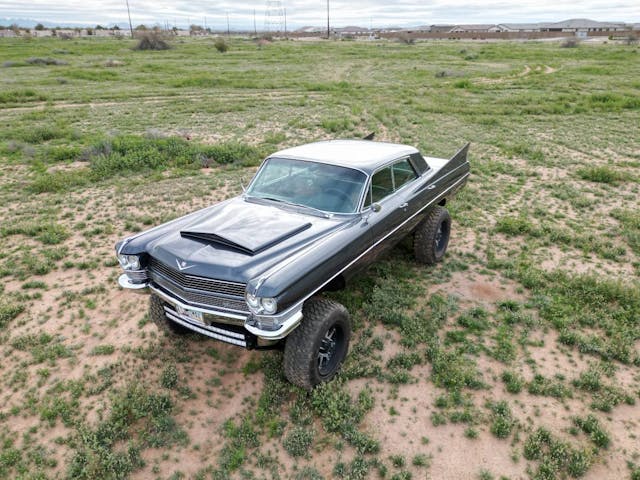 CadiMax Custom Cadillac deville Duramax diesel Creation high angle front three quarter 1964 off-road