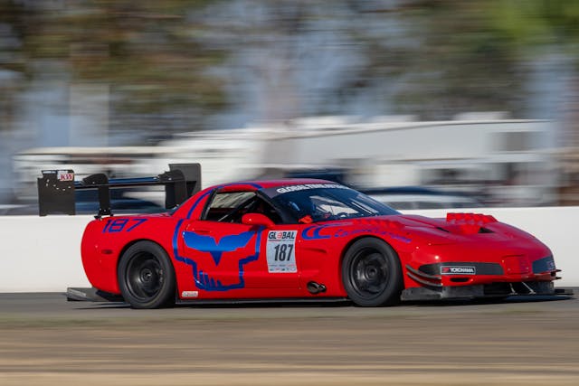 Global Time Attack C5 Racing Corvette front three quarter action