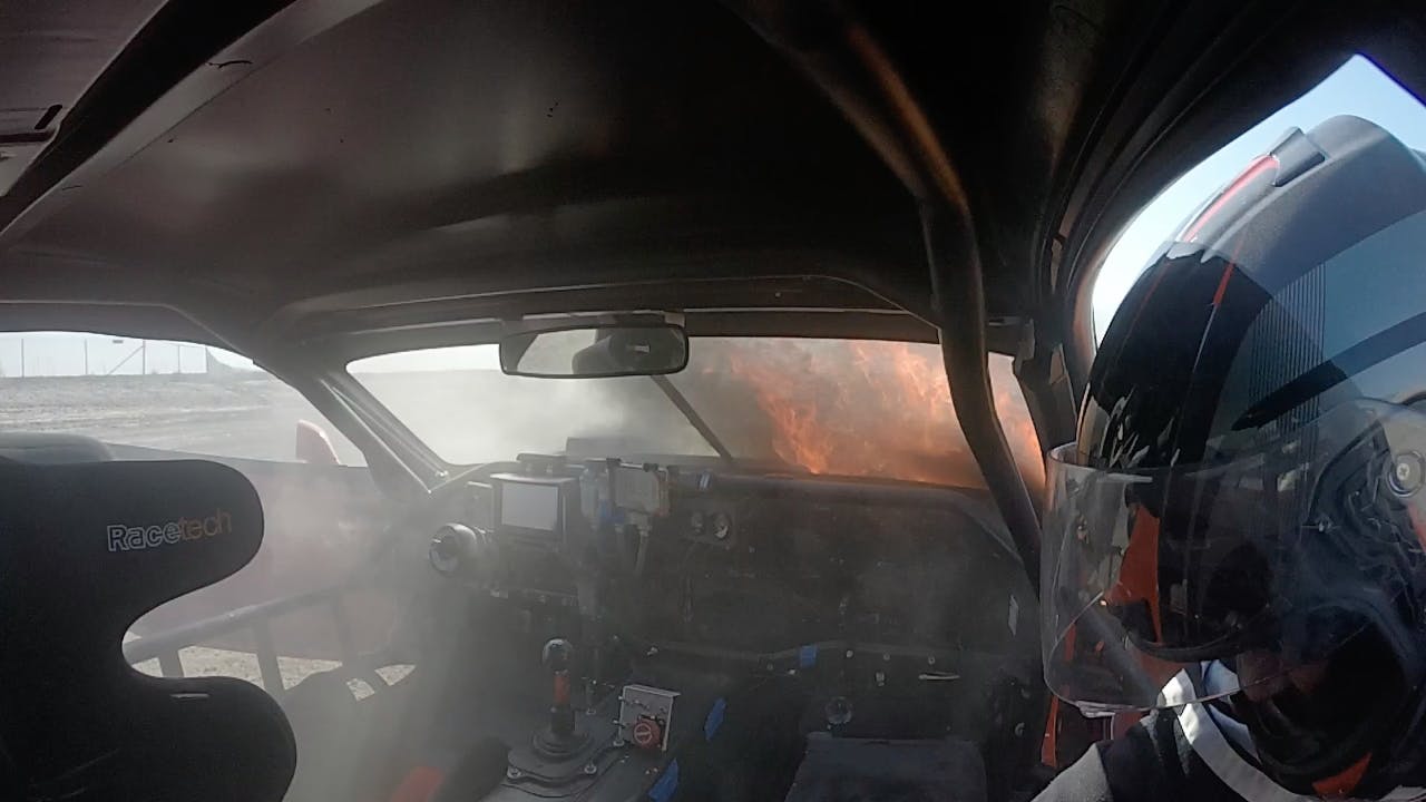 Global Time Attack C5 Racing Corvette fire