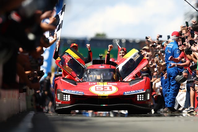 Le Mans 24 Hour Race ferrari 2023 win pit row results