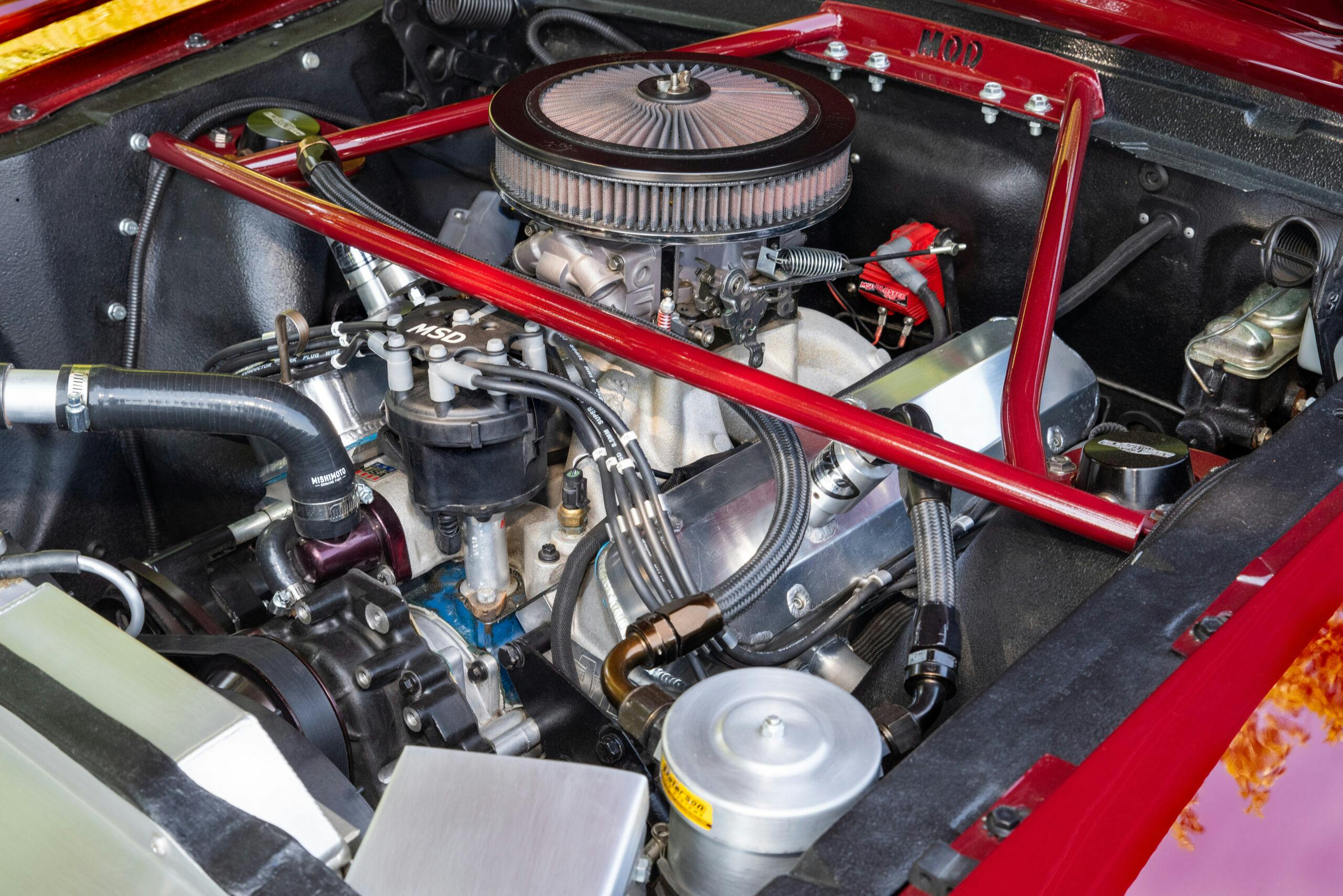 Mike Smith Mustang clone engine bay