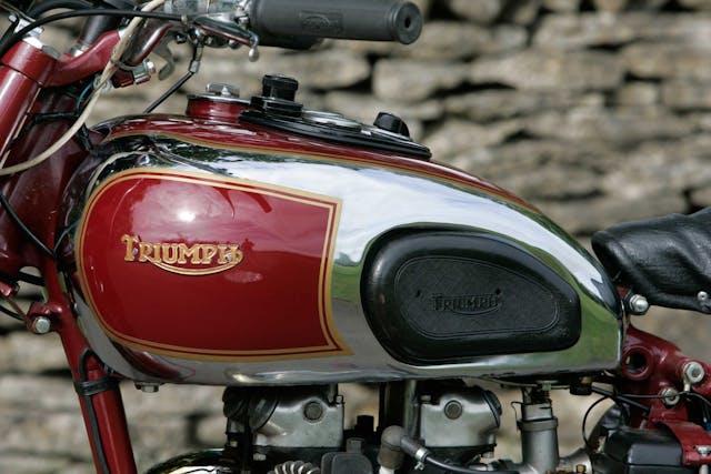 Triumph Speed Twin classic motorcycle tank side