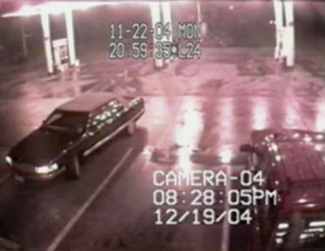 Surveillance footage of stolen Cadillac.