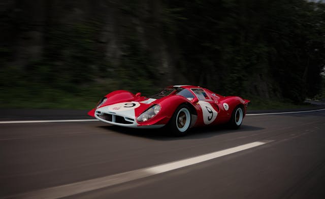 1967 Ferrari 412P Berlinetta front three quarter pan