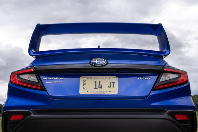 2023 Subaru WRX STI ProDrive rear wing low angle