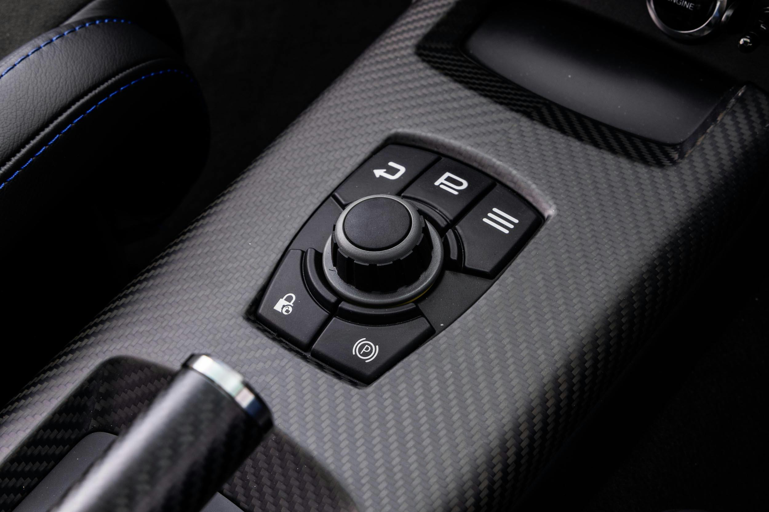 P25 Subaru Prodrive center console controls