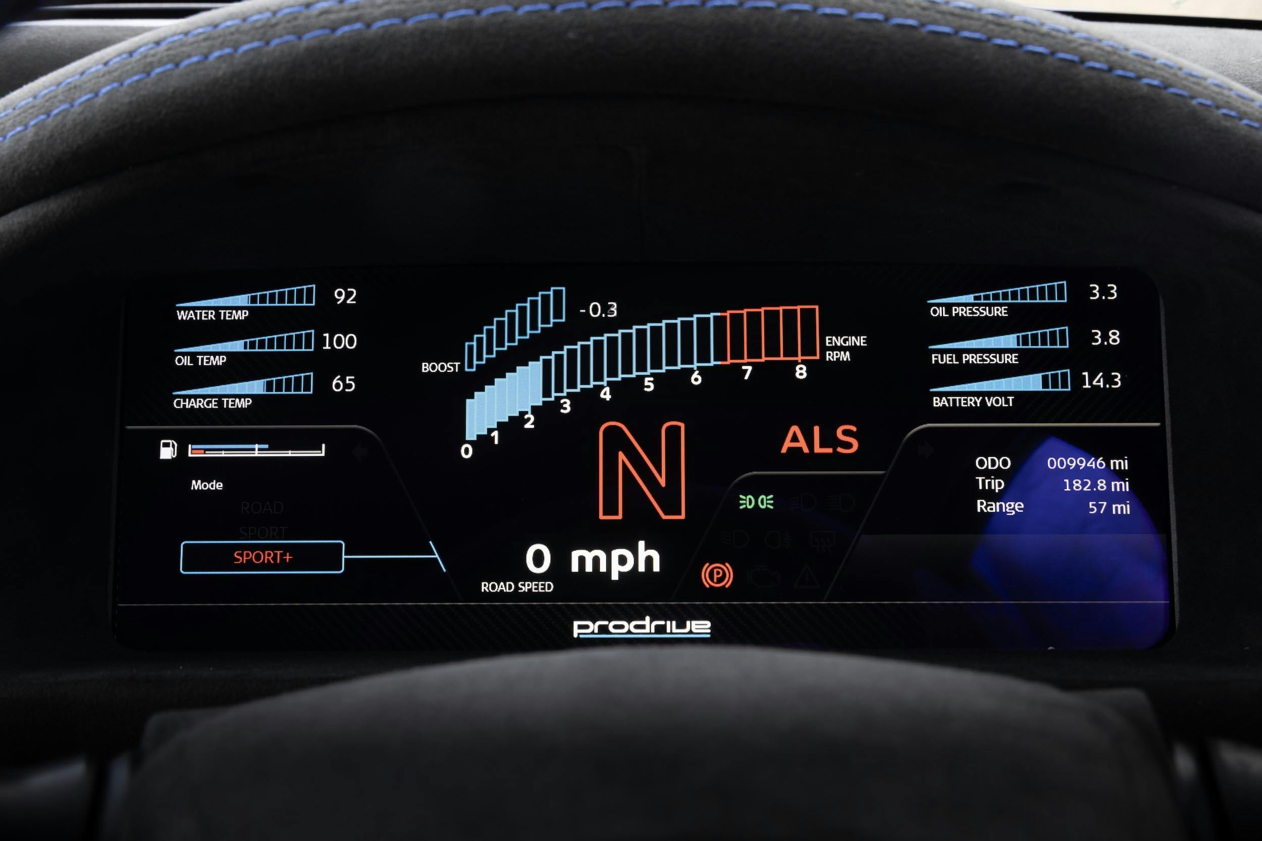 P25 Subaru Prodrive interior sport screen driver display