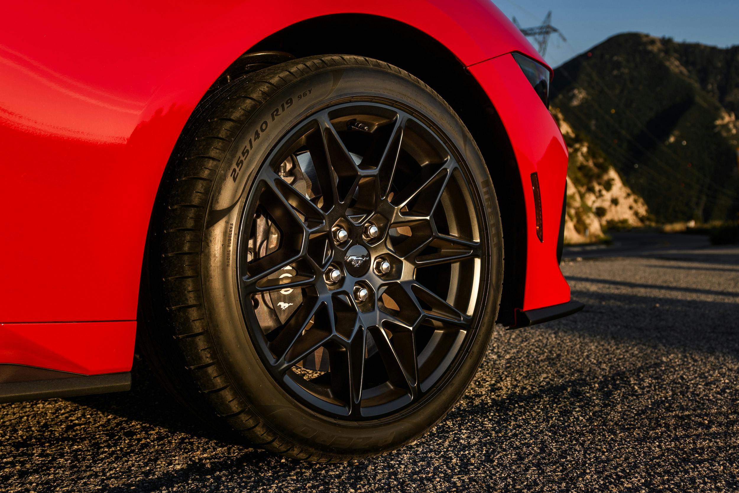2024 Ford Mustang GT Red wheel tire closeup