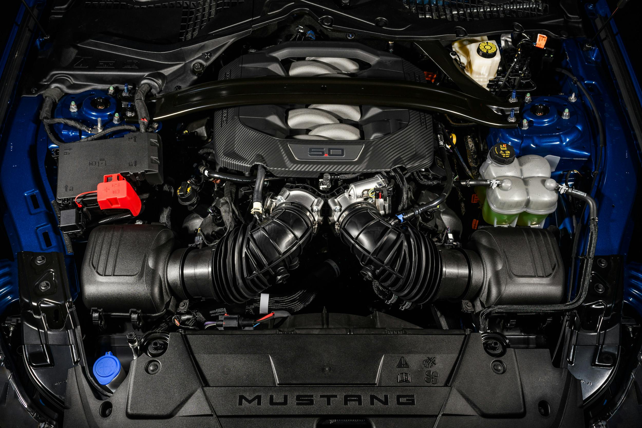 2024 Ford Mustang GT Blue engine bay