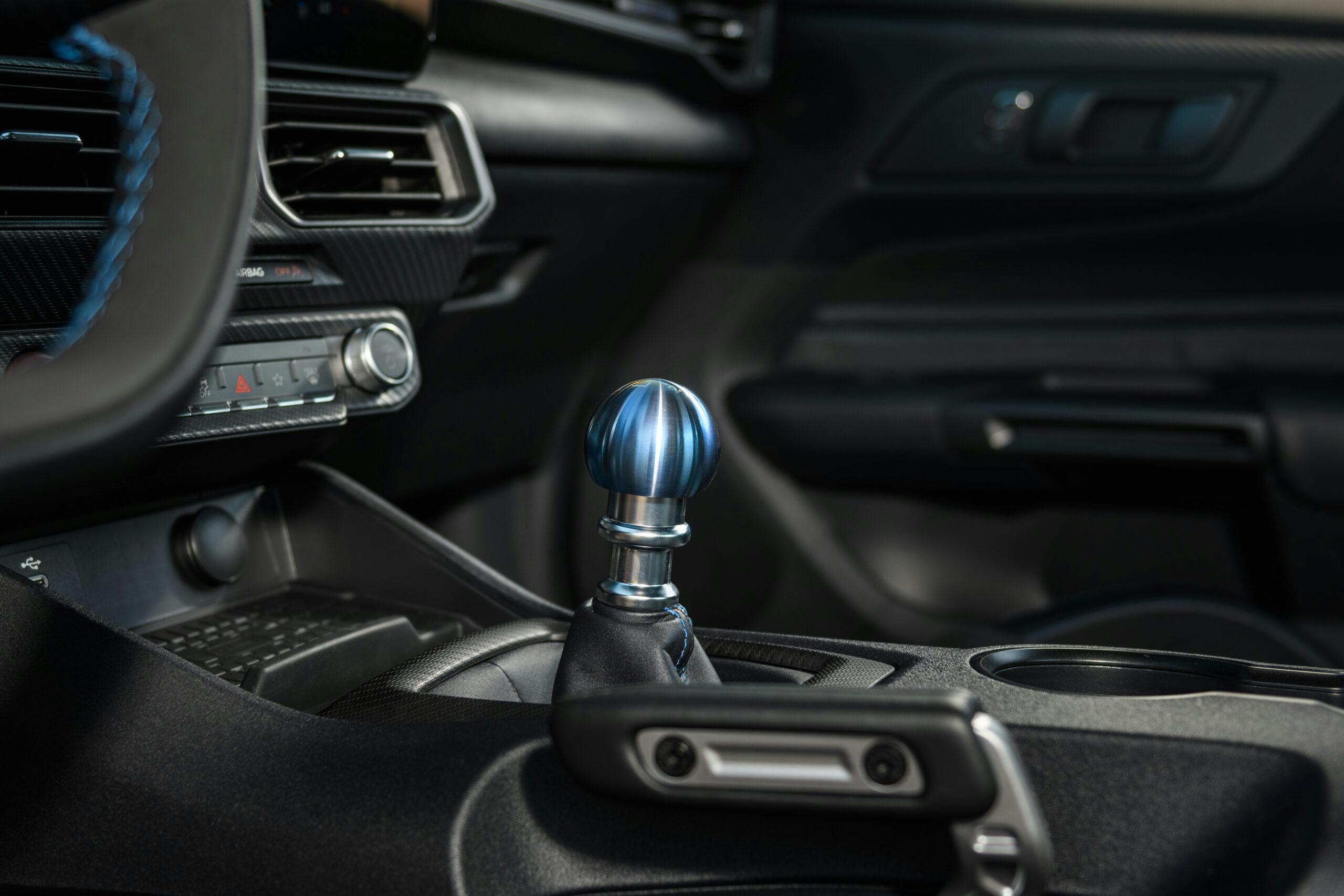 2024 mustang dark horse drive review shifter detail interior