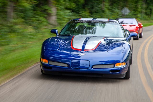 Classic Corvettes C5 leads action driving