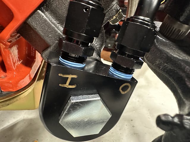 labeled remote oil filter adapter
