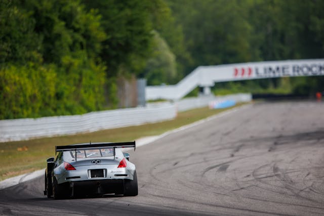 Sasha Anis Kels 350z hybrid race car rear track action lime rock