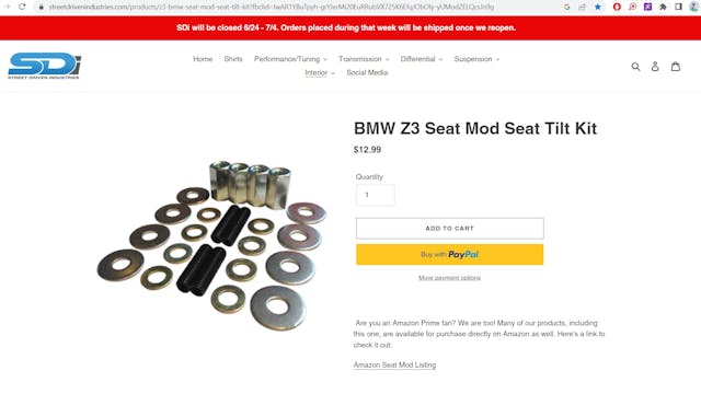 Siegel BMW clown shoe coupe seat mod