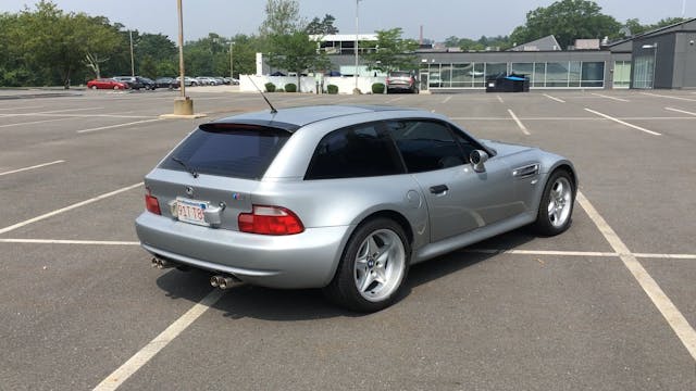 Siegel BMW clown shoe coupe rear three quarter