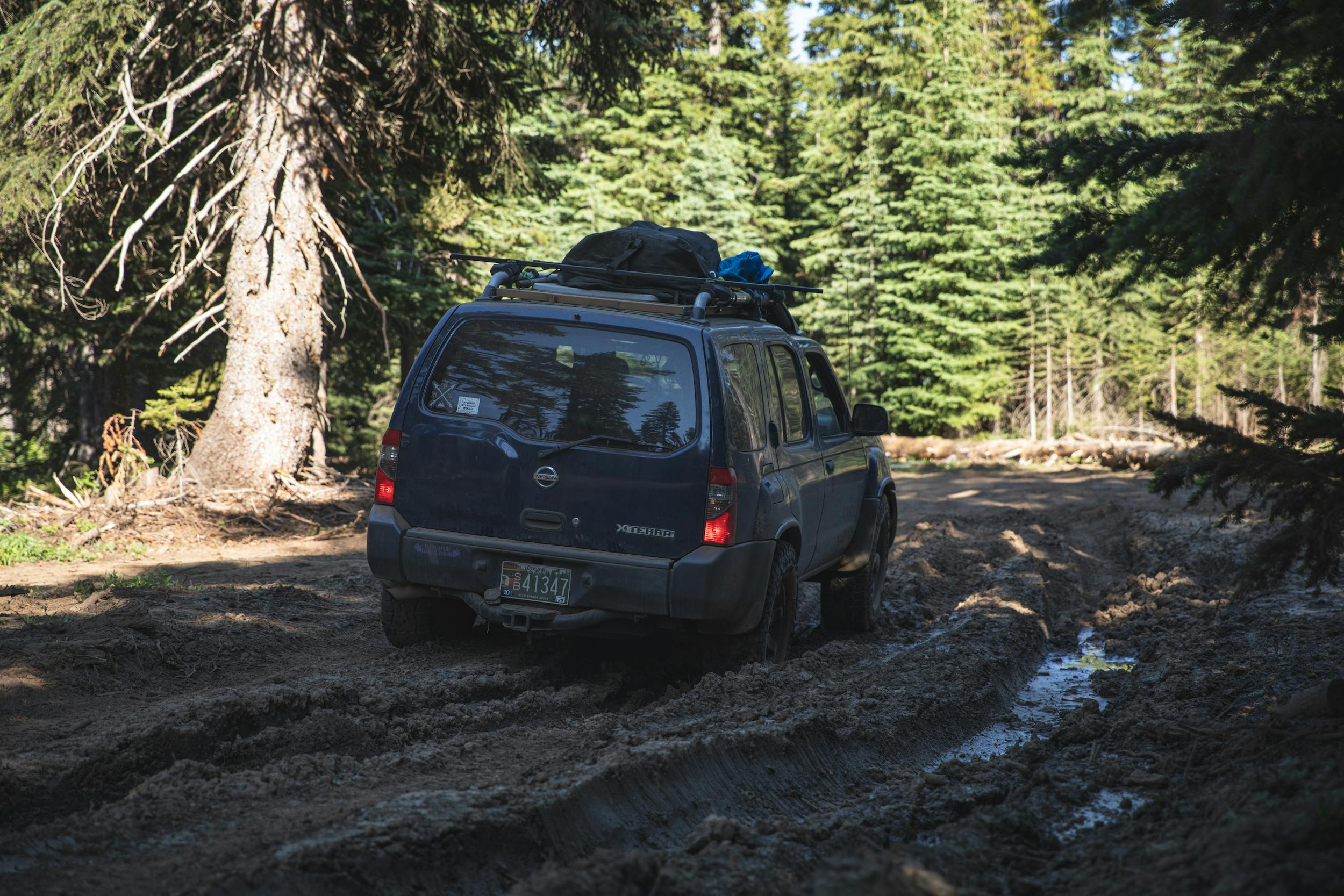WABDR Nissan Xterra off-road adventure rear mud