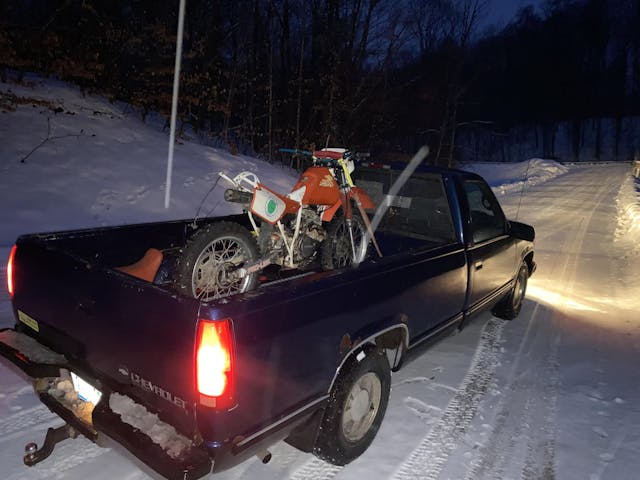 XR250R in truck bed