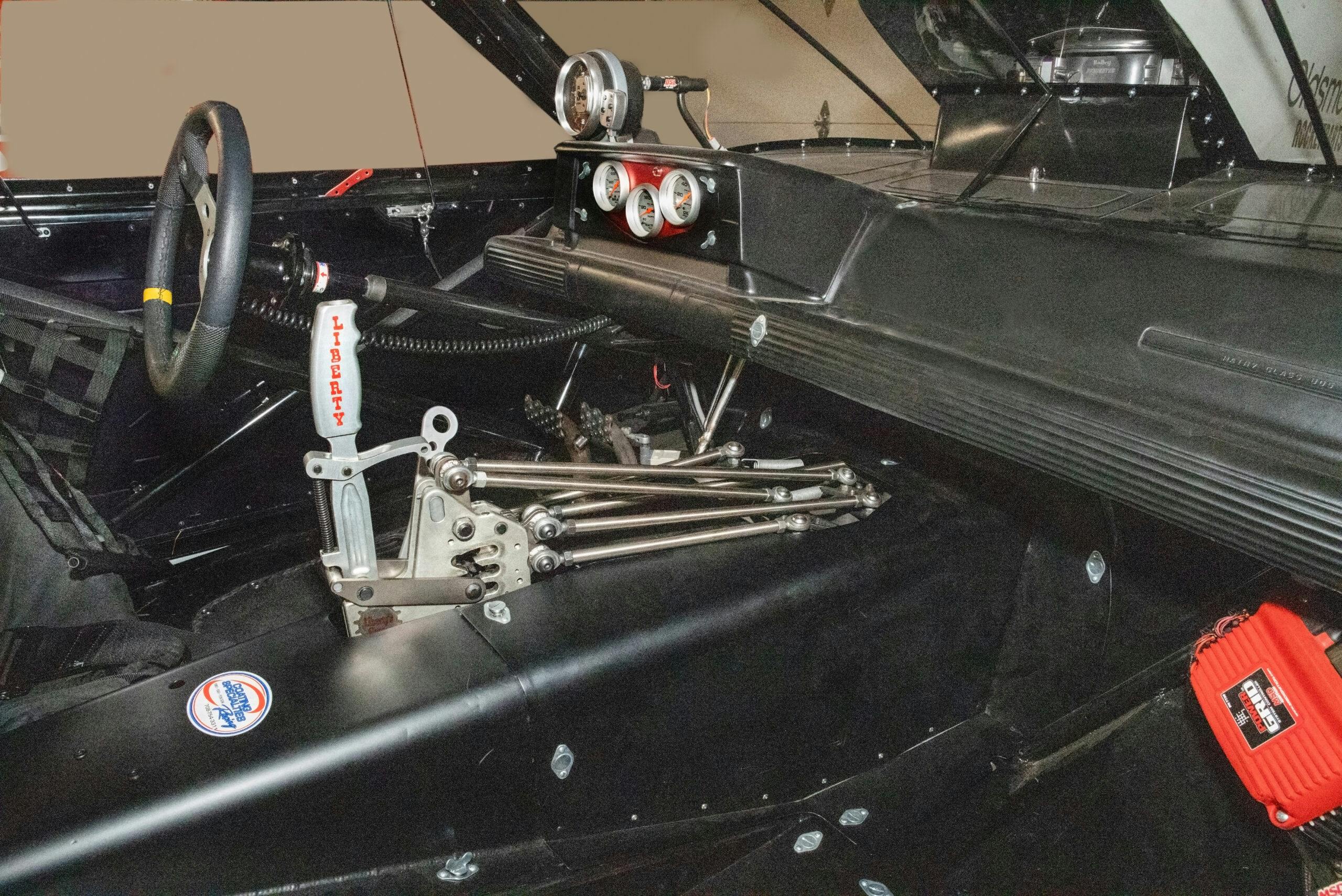 Kevin Lawrence drag racing car interior