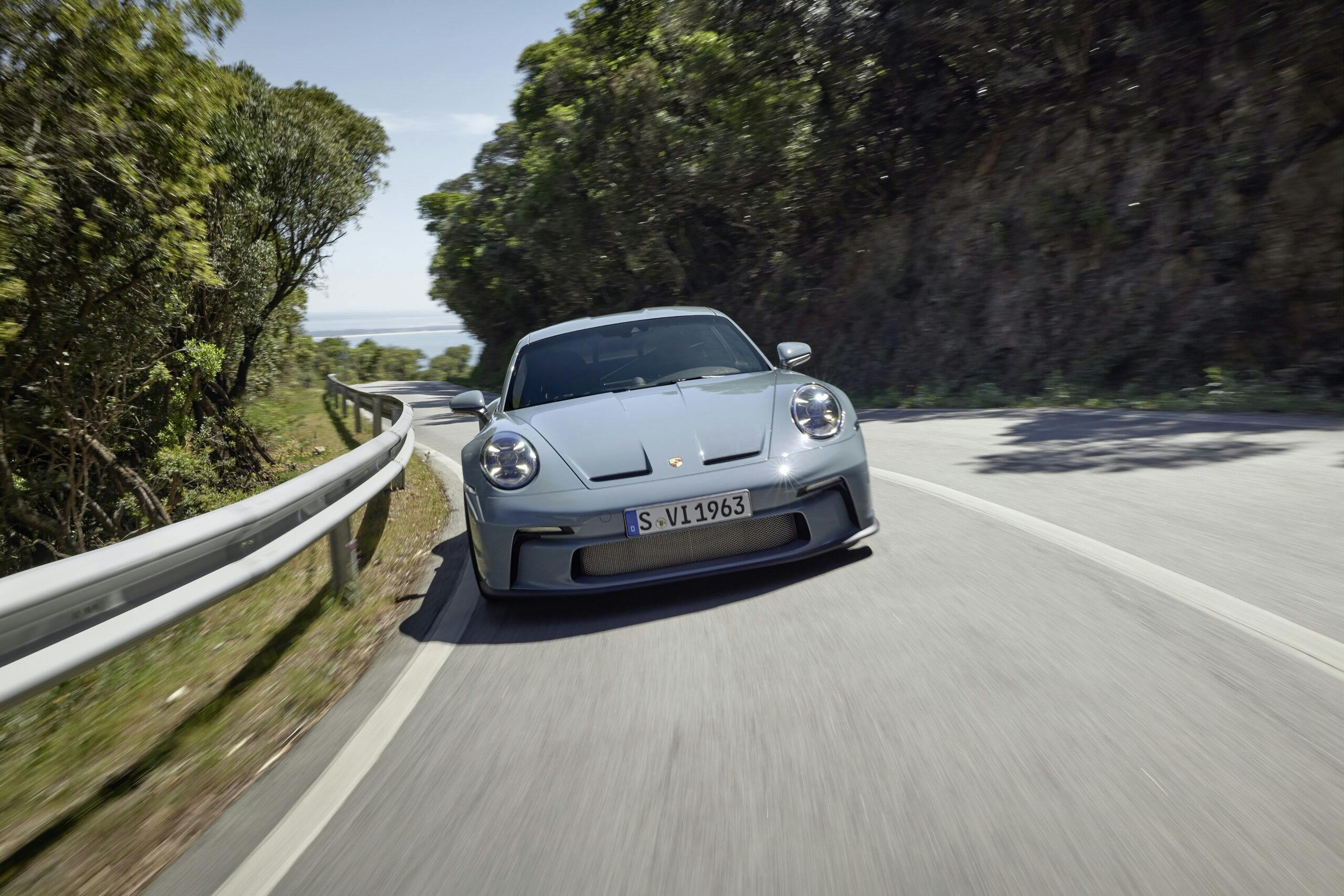 2024 Porsche 911 S/T Heritage Design Package driving