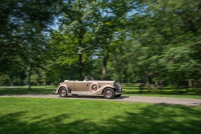 1933-Packard-Twelve-Individual-Custom-Convertible-Victoria-by-Dietrich driving action wide