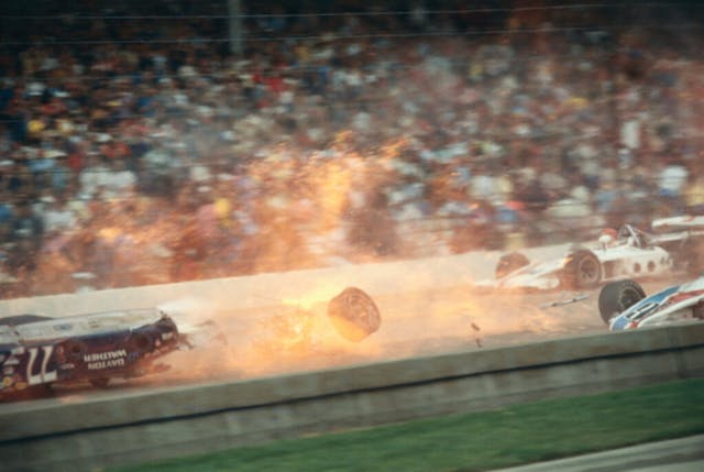 Salt Walther in Car Accident Indy 500 1973