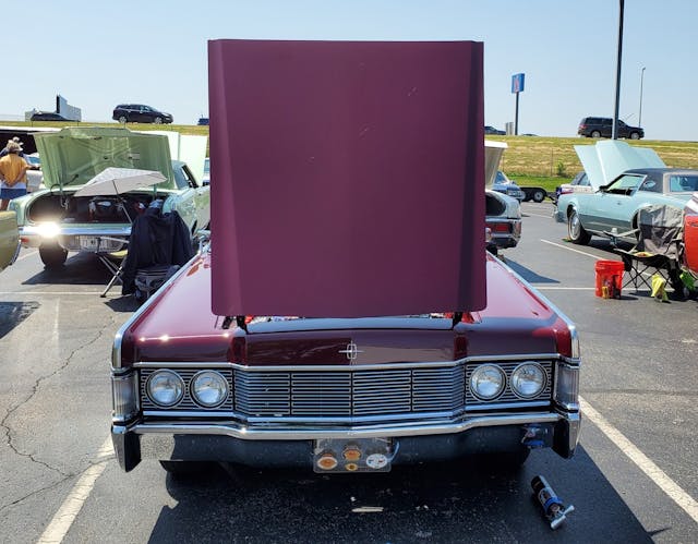 1968 Lincoln Continental front hood up