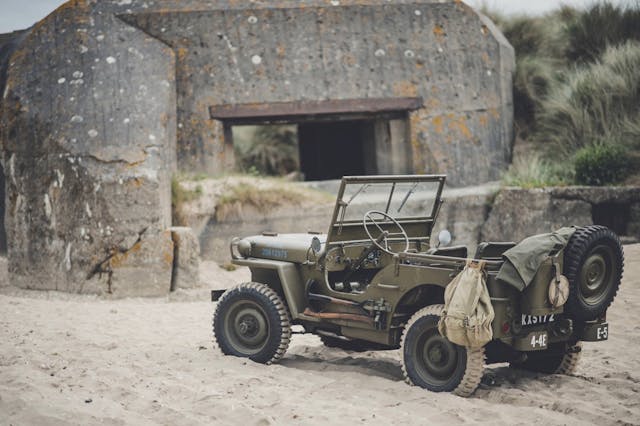 Classic Military Willys Jeep rear three quarter