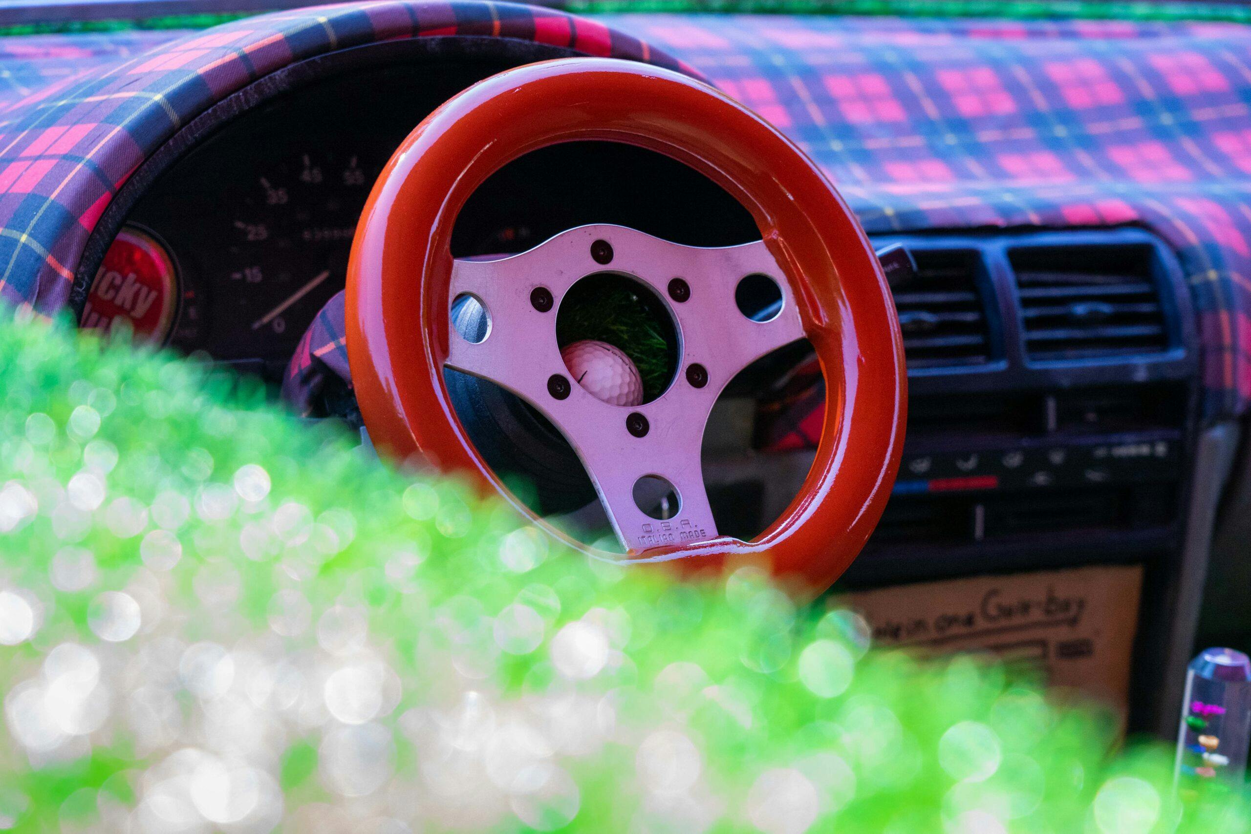 Kaido Racers Coke car interior golf wheel