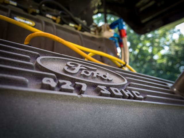 Ford 427 SOHC engine valve cover detail