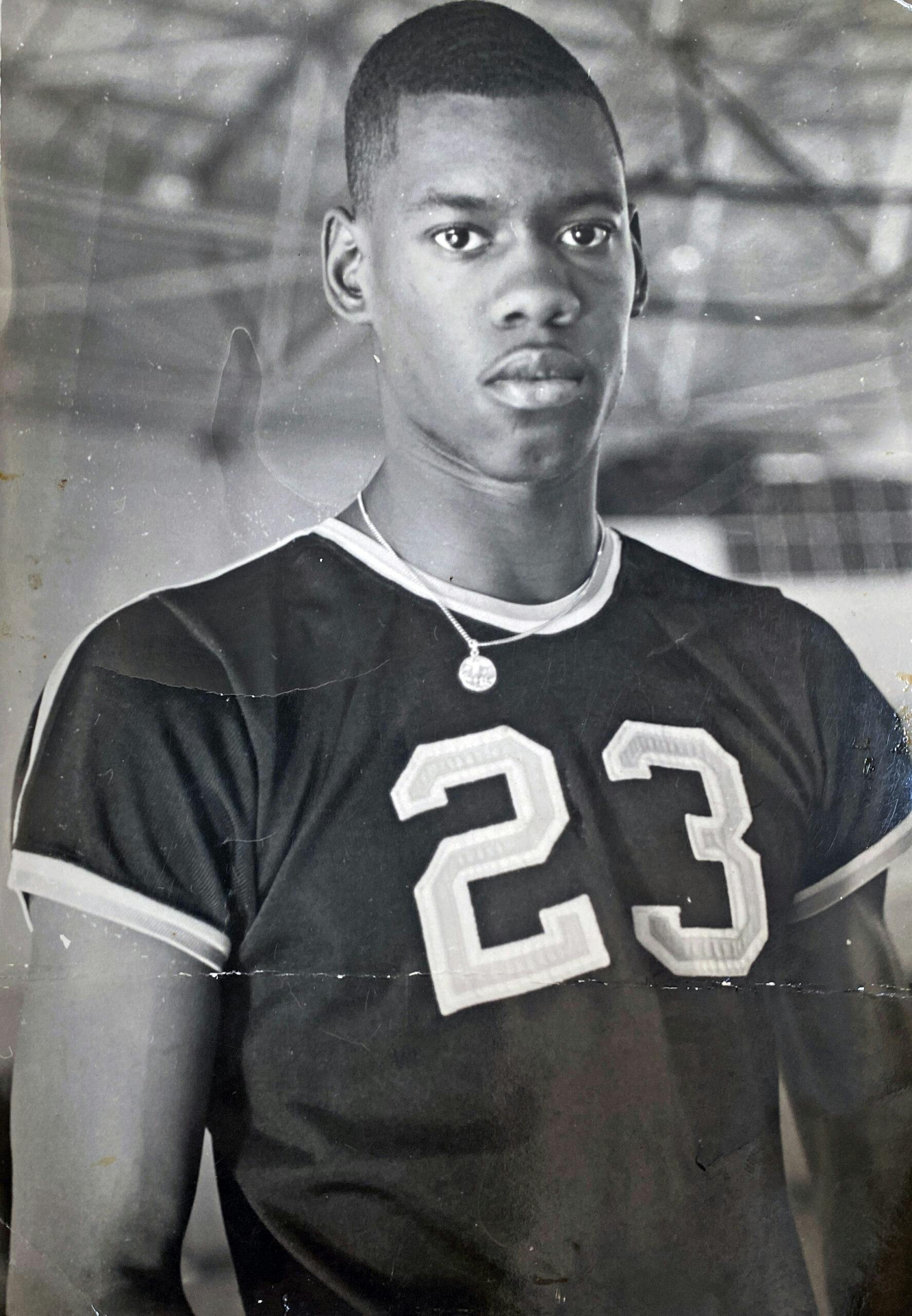 Carter Rhodes star athlete vintage black white