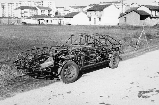 Intermeccanica first Apollo Coupe framework and chassis black white