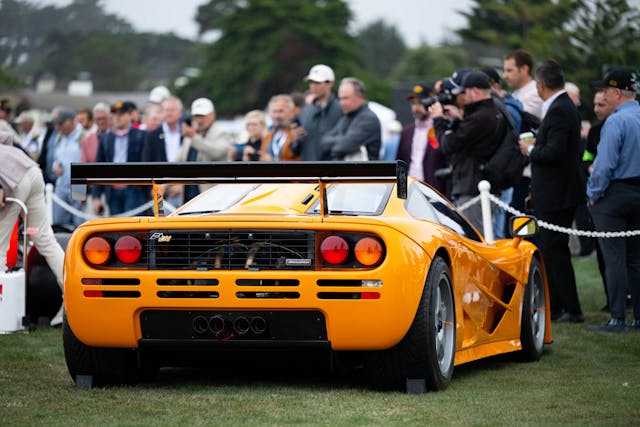 Monterey Car Week Pebble Beach Concours d'Elegance McLaren F1 LM rear three quarter