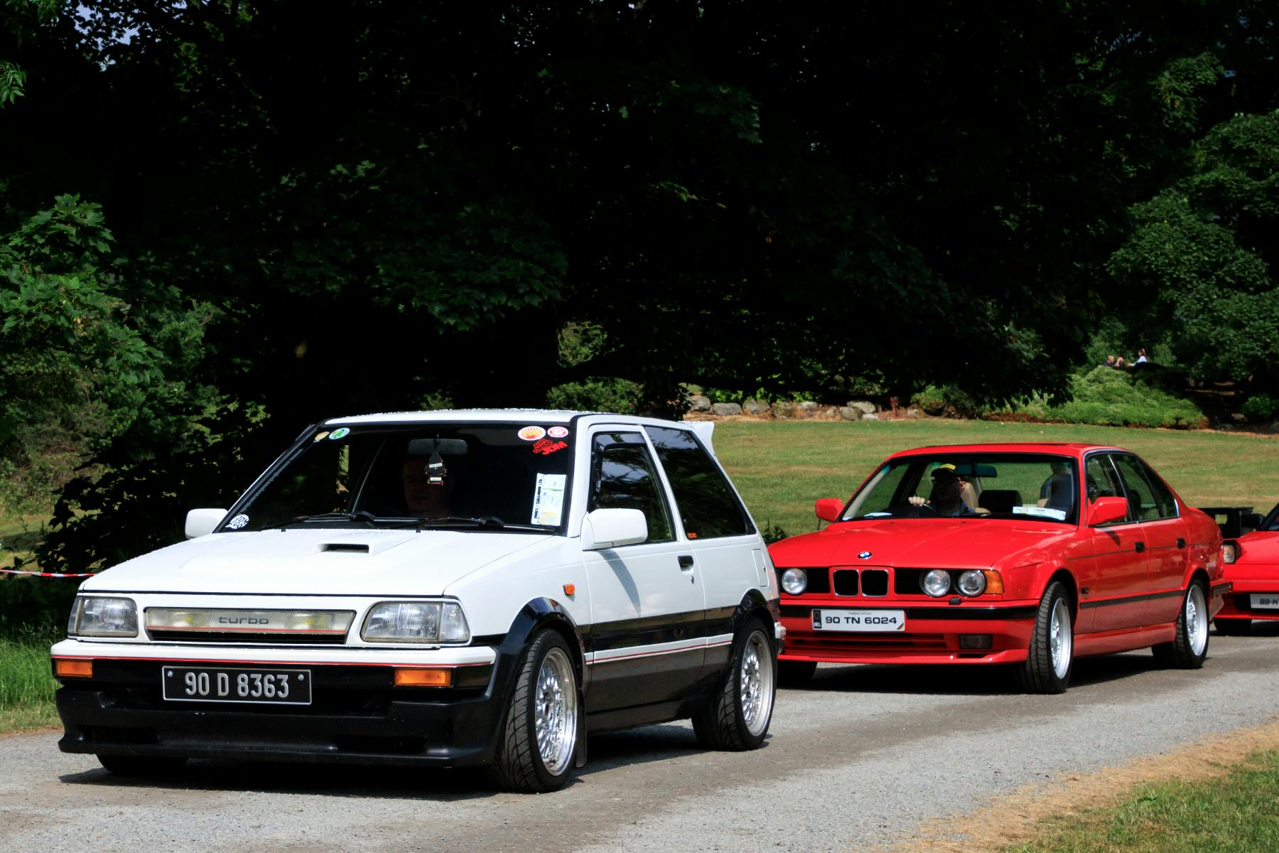 Kilbroney car show Toyota Starlet turbo and BMW M5 behind
