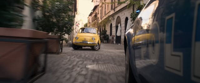 Mission Impossible yellow fiat 500 action tom cruise