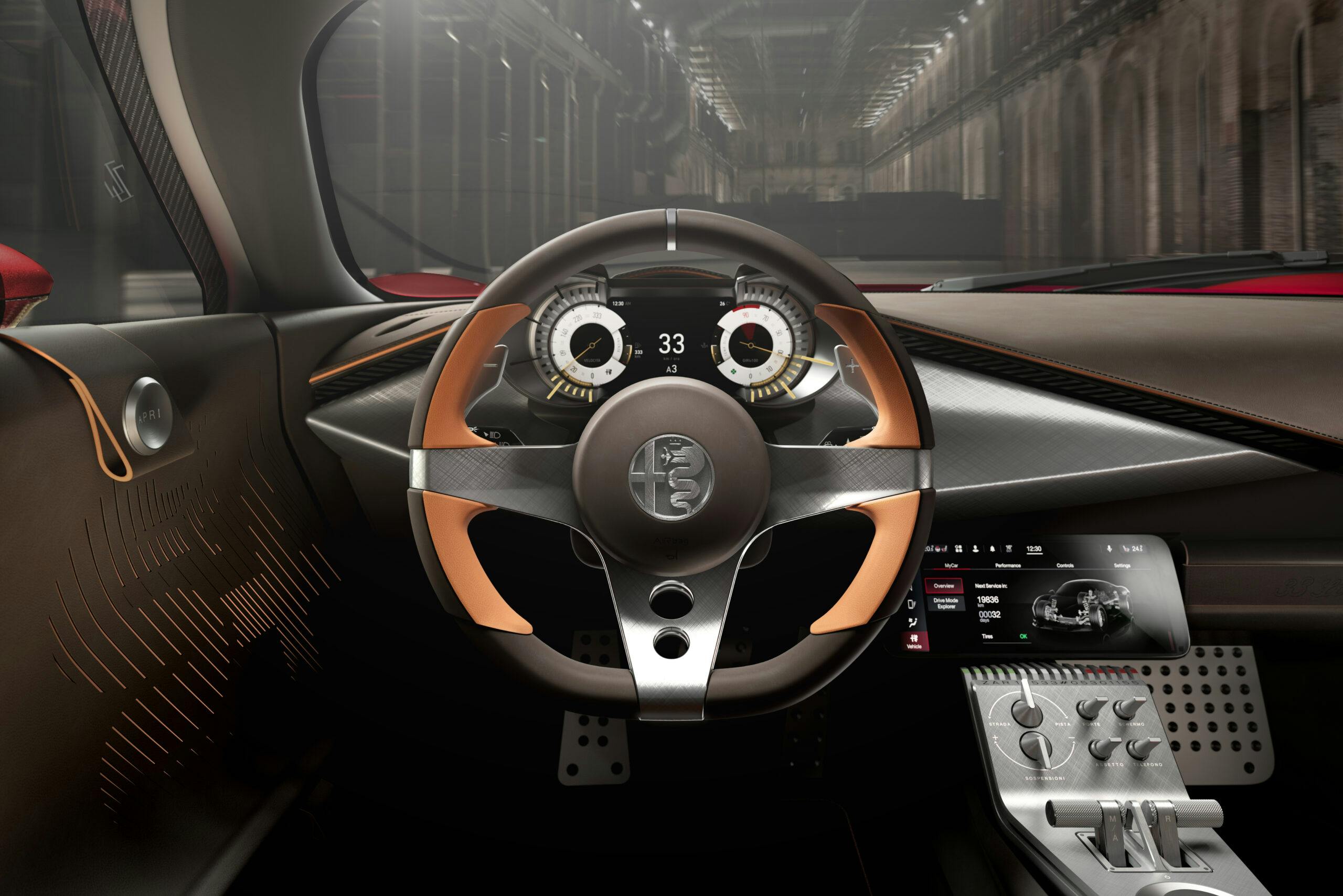 Alfa Romeo Supercar interior driver cockpit 33 stradale
