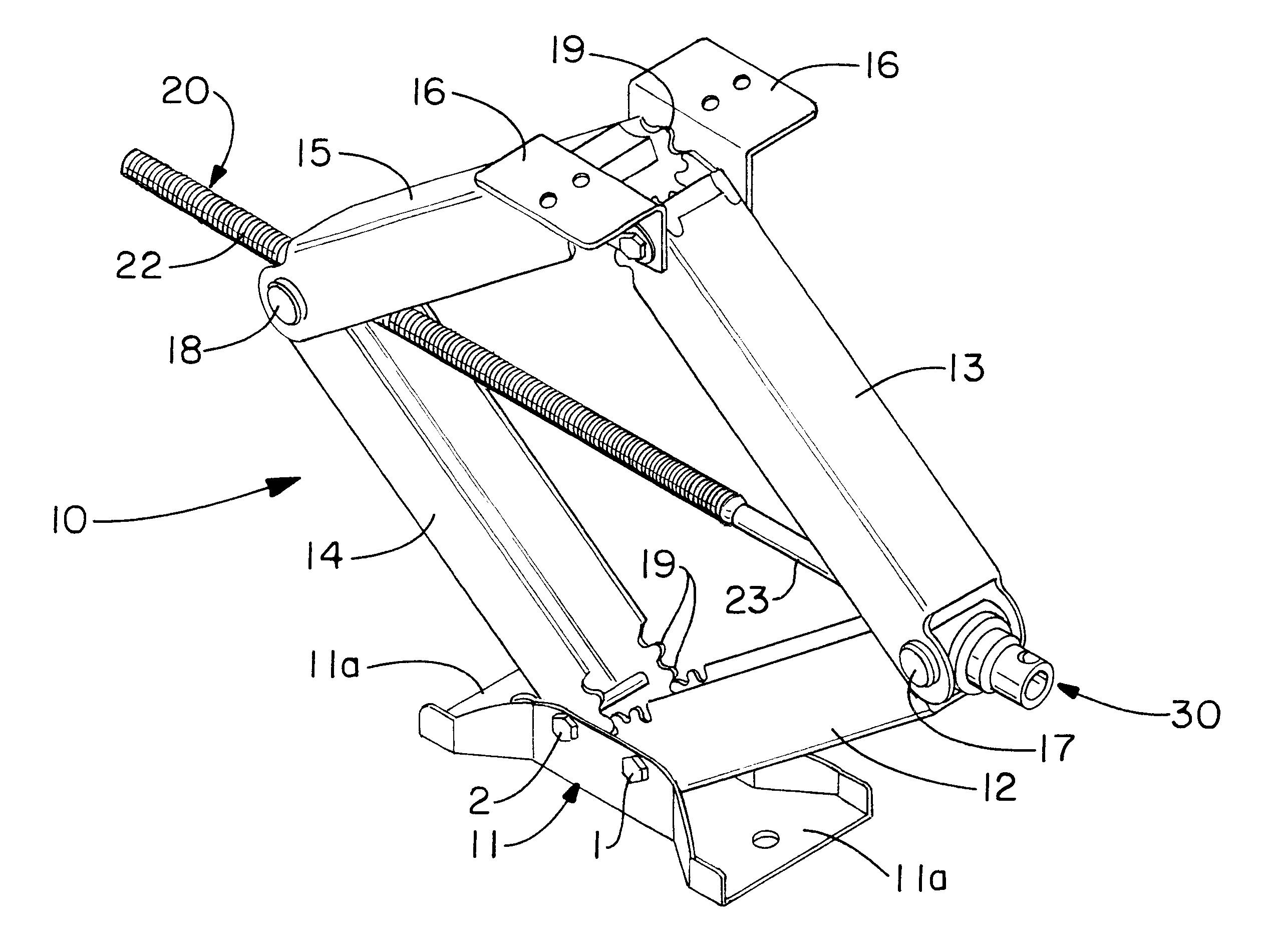 Scissor jack patent drawing