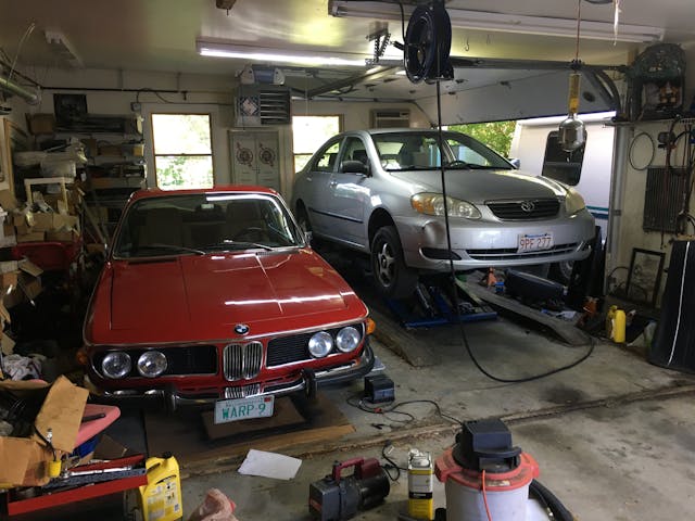 Siegel_Corolla_Brakes on lift in shop ready