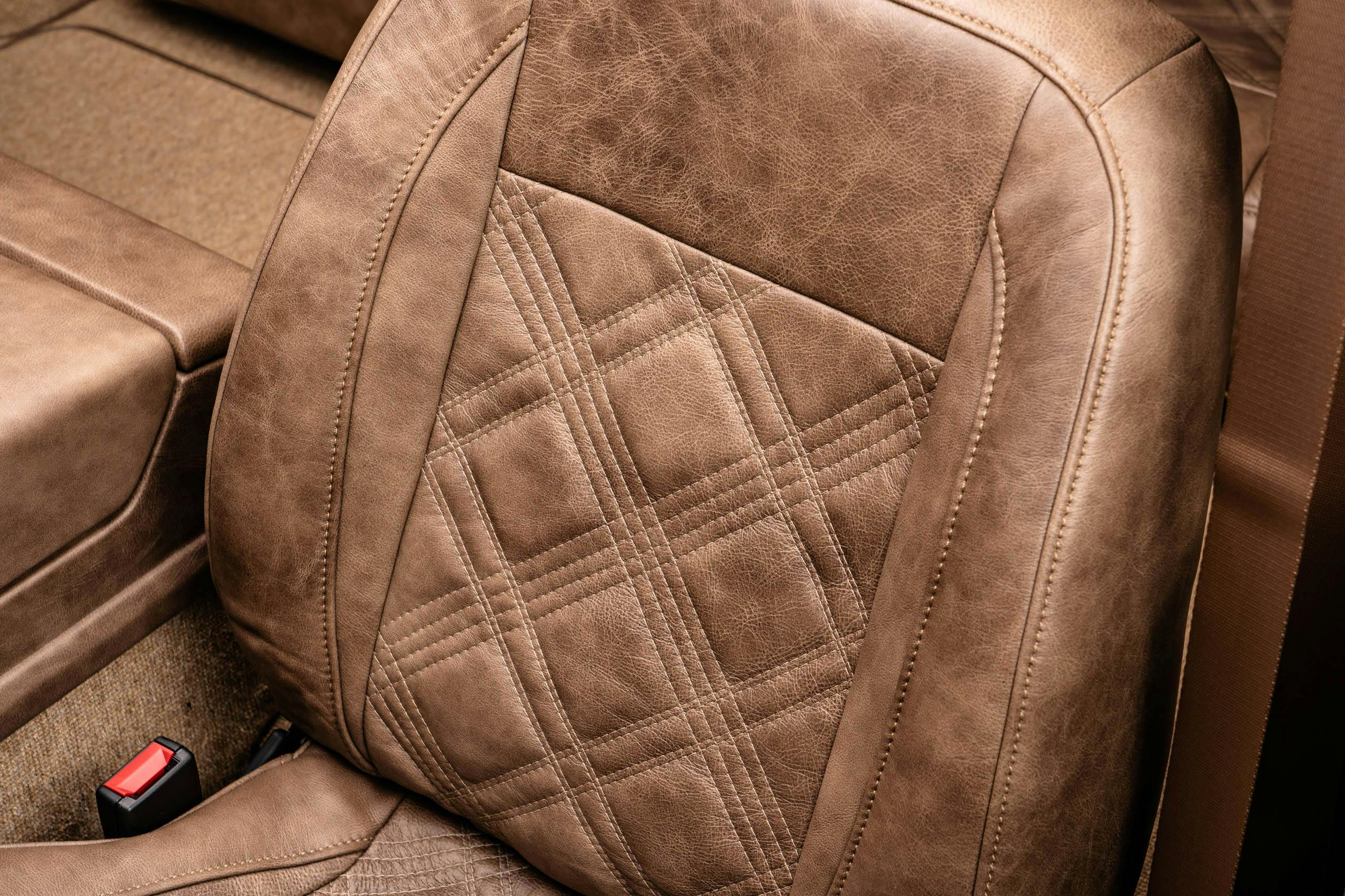 Velocity Modern Classics K5 Chevy Blazer restomod interior seat quilting detail