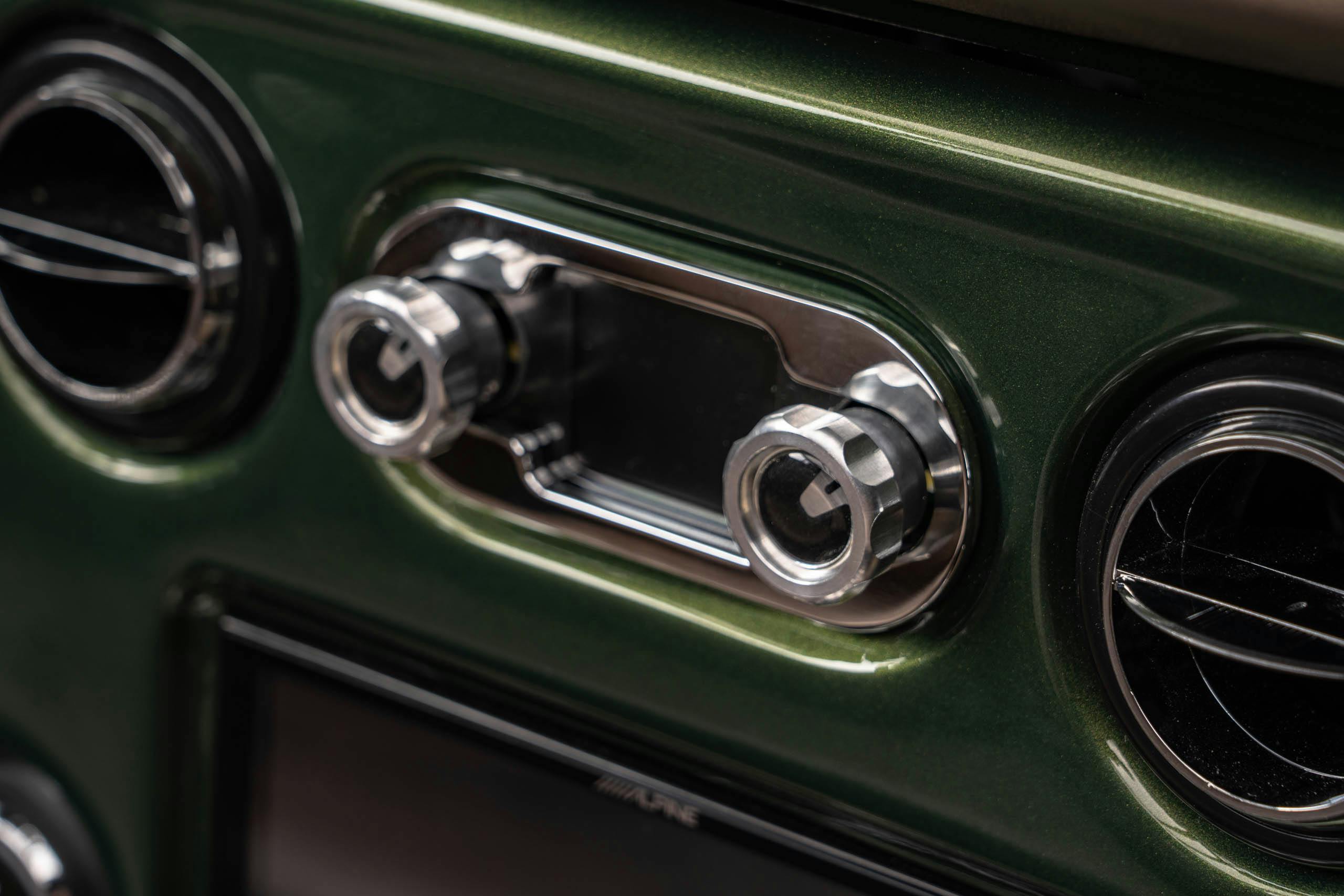 Velocity Modern Classics K5 Chevy Blazer restomod interior radio detail